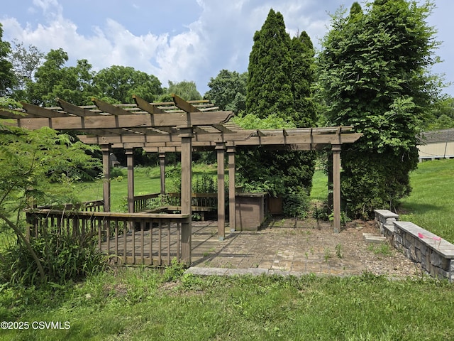 1824 Smalsh Barrick Rd, Middleburg, PA 17842 - view of green lawn with a pergola and a patio area