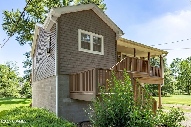 378 Drinker St, Bloomsburg, PA 17815 - view of front of house with a front yard and a wooden deck