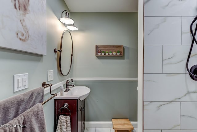 909 Fair St, Nescopeck, PA 18635 - bathroom featuring vanity and baseboards