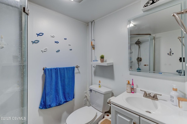 909 Fair St, Nescopeck, PA 18635 - full bath featuring a stall shower, vanity, and crown molding
