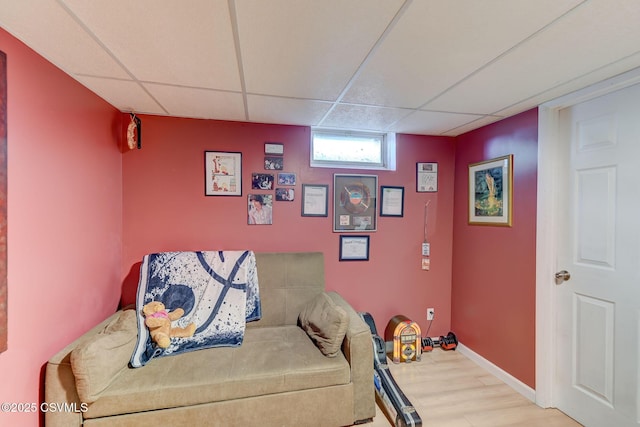 909 Fair St, Nescopeck, PA 18635 - living area featuring a drop ceiling and wood finished floors