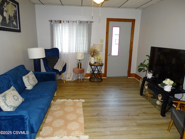 4 N Rock St, Shamokin, PA 17872 - living area featuring a drop ceiling and wood finished floors