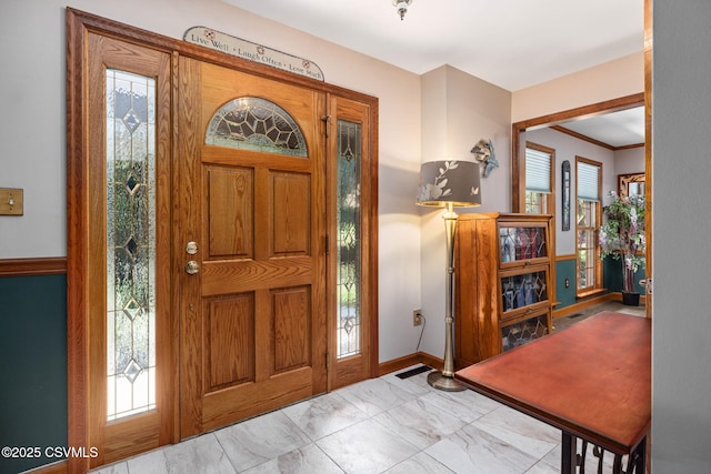 68 March Cir, Winfield, PA 17889 - entrance foyer featuring baseboards and marble finish floors