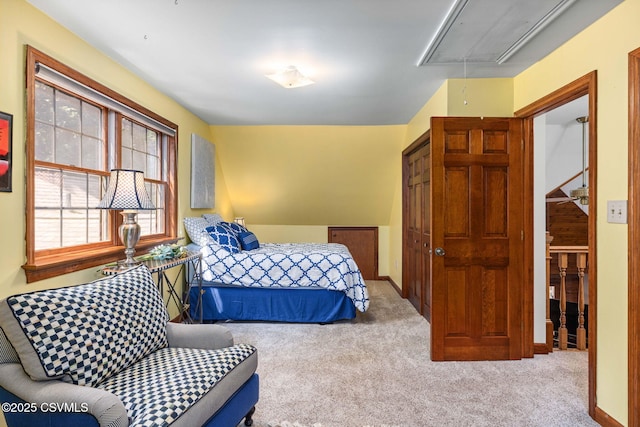 68 March Cir, Winfield, PA 17889 - bedroom with attic access and carpet floors