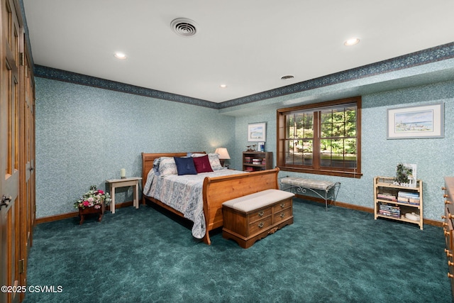 68 March Cir, Winfield, PA 17889 - carpeted bedroom featuring recessed lighting and wallpapered walls