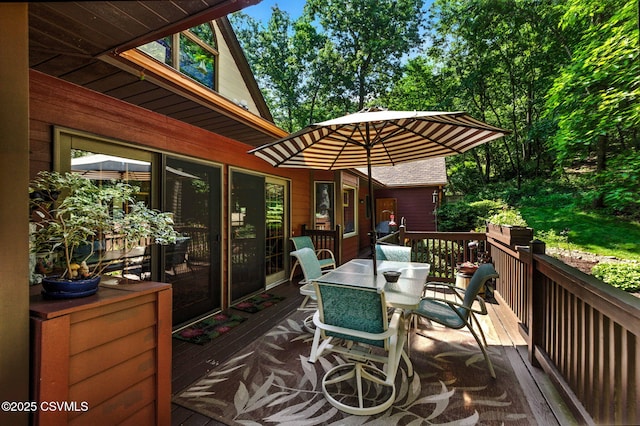 68 March Cir, Winfield, PA 17889 - wooden terrace featuring outdoor dining area