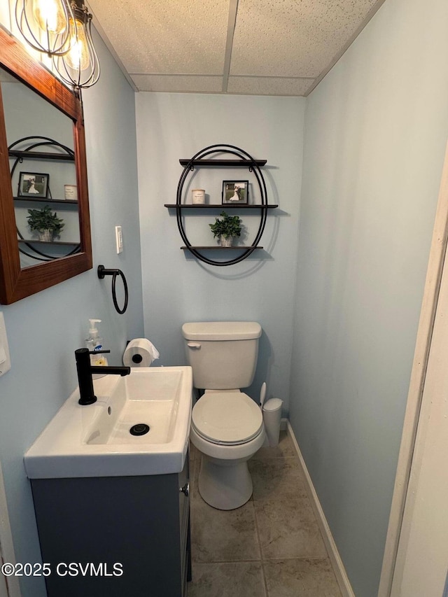 150 Blue Spruce Ln, Shamokin, PA 17872 - half bath featuring a drop ceiling and vanity
