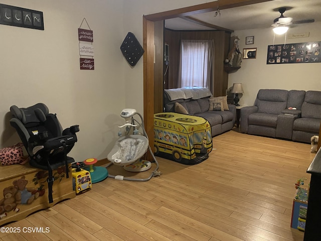 214 N Vine St, Shamokin, PA 17872 - living room featuring hardwood / wood-style flooring and ceiling fan