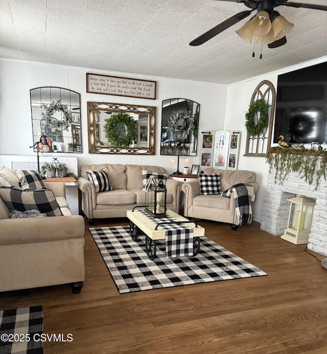 223 N Vine St, Shamokin, PA 17872 - living area featuring ceiling fan and wood finished floors