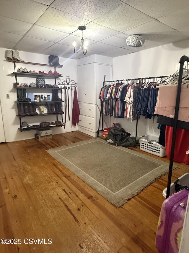 223 N Vine St, Shamokin, PA 17872 - spacious closet featuring hardwood / wood-style floors and a paneled ceiling