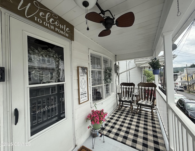 223 N Vine St, Shamokin, PA 17872 - porch featuring ceiling fan