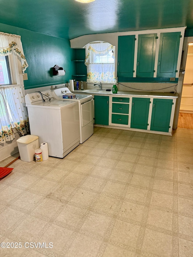 1507 Fairview Ave, Berwick, PA 18603 - laundry room with cabinet space, washing machine and dryer, and light floors