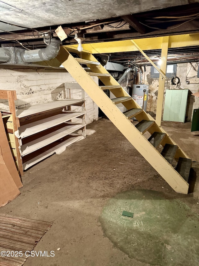 1507 Fairview Ave, Berwick, PA 18603 - unfinished basement featuring water heater and stairway