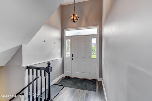 5 Williamsburg Blvd, Bloomsburg, PA 17815 - foyer featuring wood finished floors and a chandelier