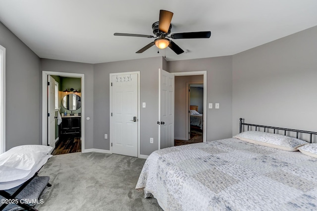 5 Williamsburg Blvd, Bloomsburg, PA 17815 - carpeted bedroom featuring a ceiling fan and ensuite bathroom