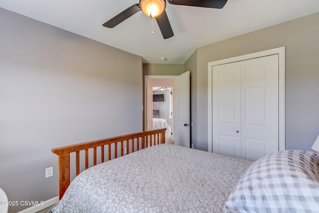 5 Williamsburg Blvd, Bloomsburg, PA 17815 - bedroom with a closet and ceiling fan