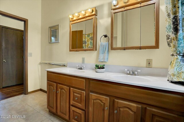 12 State School Rd, Selinsgrove, PA 17870 - full bath with double vanity and tile patterned floors