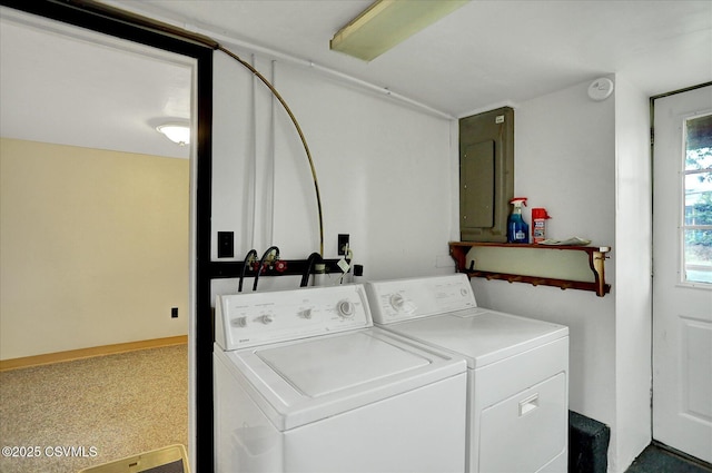 12 State School Rd, Selinsgrove, PA 17870 - laundry area with washing machine and dryer and electric panel