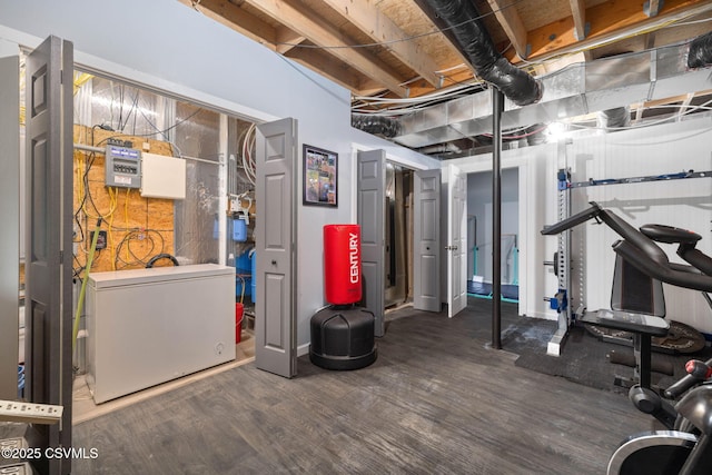 178 Schooners Run, Shickshinny, PA 18655 - unfinished basement with wood finished floors and fridge