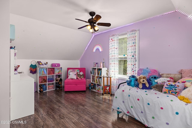 178 Schooners Run, Shickshinny, PA 18655 - bedroom featuring vaulted ceiling, wood finished floors, and a ceiling fan