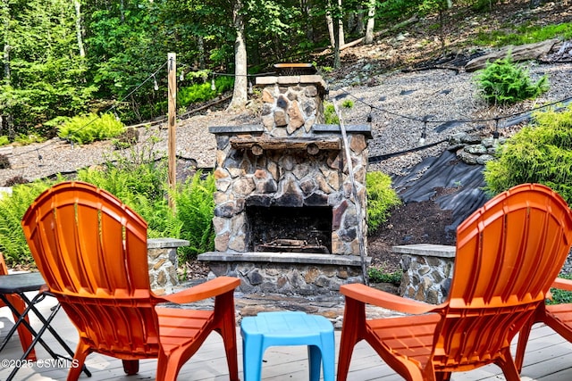 178 Schooners Run, Shickshinny, PA 18655 - view of patio / terrace with an outdoor stone fireplace
