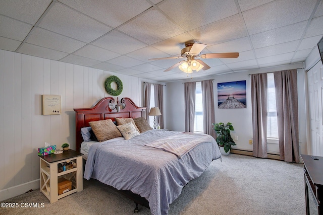 4429 Rte 204, Selinsgrove, PA 17870 - bedroom with light colored carpet, multiple windows, a drop ceiling, and a ceiling fan