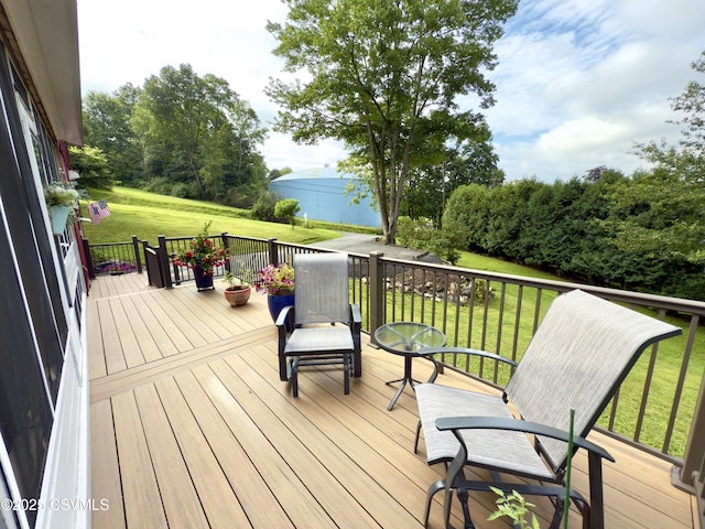 101 Twig Ln, Sunbury, PA 17801 - wooden terrace with a lawn