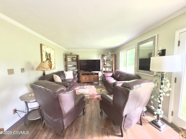 101 Twig Ln, Sunbury, PA 17801 - living room with wood finished floors, healthy amount of natural light, and crown molding