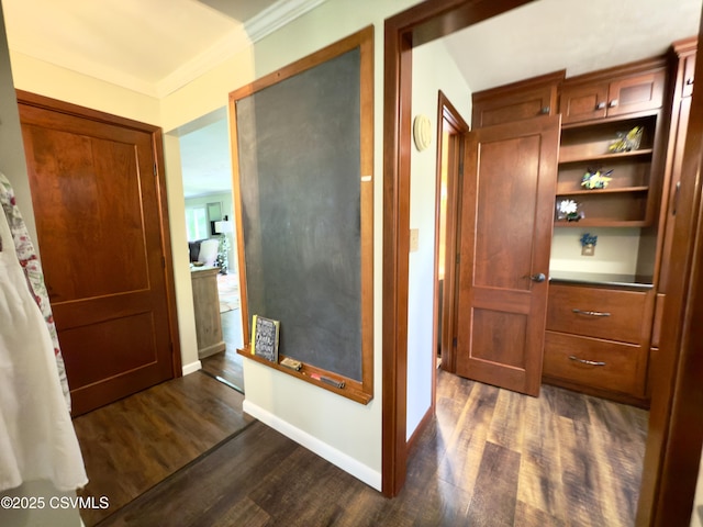 101 Twig Ln, Sunbury, PA 17801 - corridor with dark wood-style flooring and crown molding