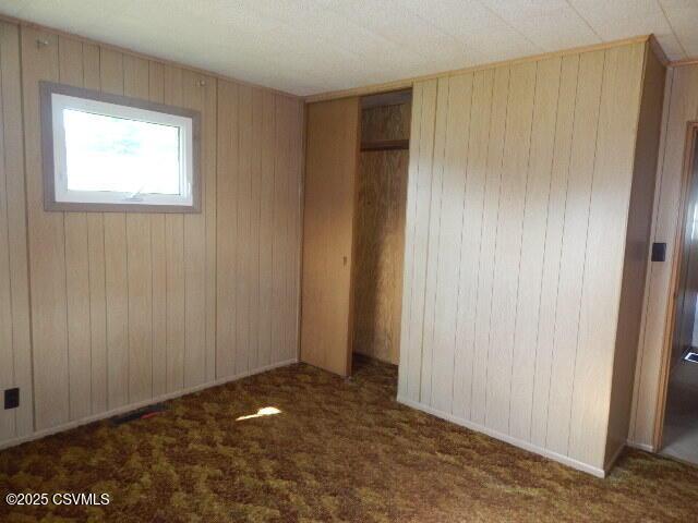 404 W Center St, Elysburg, PA 17824 - spare room with wooden walls and carpet flooring