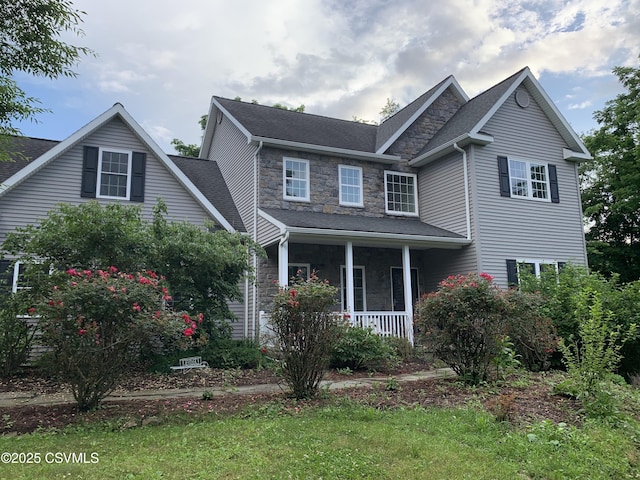3 Walnut Rd, Lewisburg, PA 17837 - traditional-style home with covered porch and stone siding