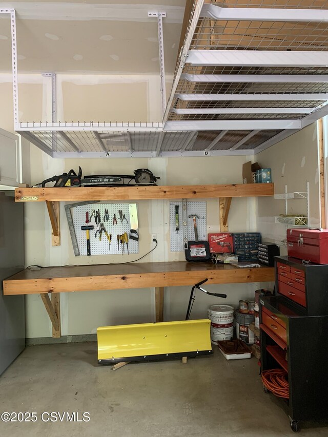 3 Walnut Rd, Lewisburg, PA 17837 - garage featuring a workshop area