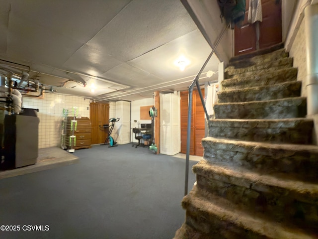 230 S 6th St, Shamokin, PA 17872 - unfinished below grade area with carpet and stairs