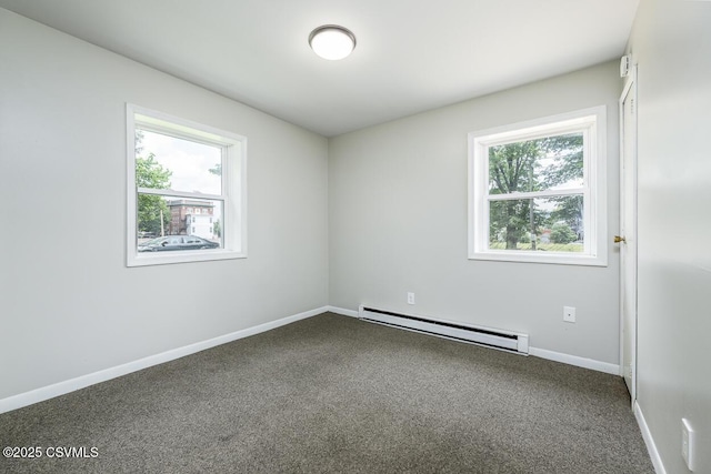 503 E Brugler Ave, Bloomsburg, PA 17815 - spare room featuring a baseboard radiator and dark carpet
