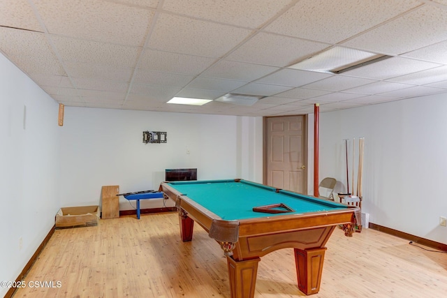 95 Five Points Rd, Muncy, PA 17756 - game room featuring light wood-style floors, billiards table, and a paneled ceiling