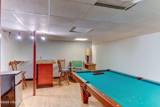 95 Five Points Rd, Muncy, PA 17756 - playroom featuring hardwood / wood-style floors, a drop ceiling, track lighting, and billiards table