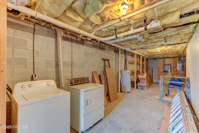 95 Five Points Rd, Muncy, PA 17756 - unfinished basement featuring water heater and washing machine and clothes dryer