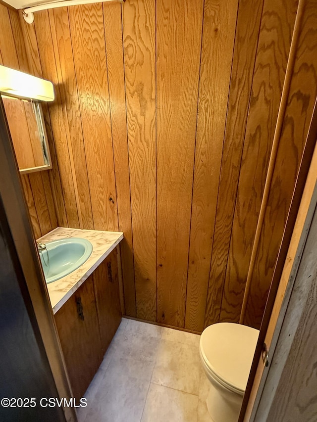 25 Wolfe Rd, Nescopeck, PA 18635 - bathroom featuring vanity and wooden walls