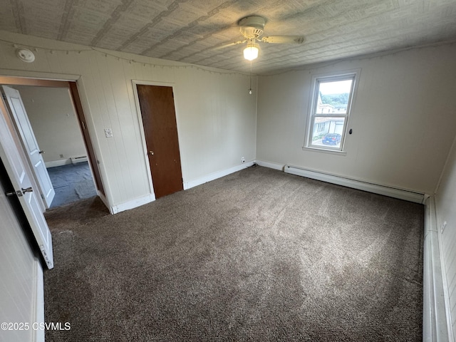 1715 Spring Garden Ave, Berwick, PA 18603 - unfurnished bedroom featuring a baseboard heating unit, carpet flooring, and a closet