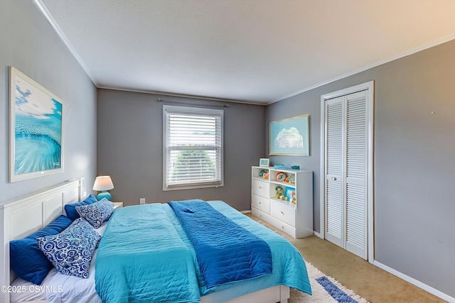 745 Liberty St, Danville, PA 17821 - carpeted bedroom featuring crown molding and a closet
