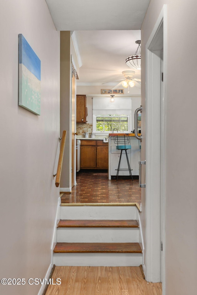 725 Avenue Ave E, Danville, PA 17821 - stairs with ceiling fan and baseboards
