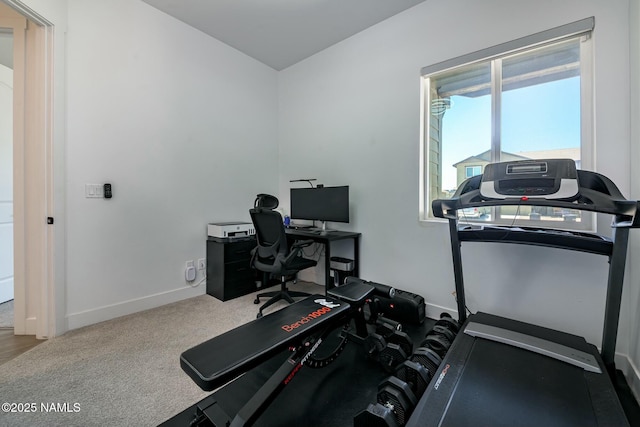11512 Cepheus Rd, Bellemont, AZ 86015 - workout room featuring carpet and baseboards