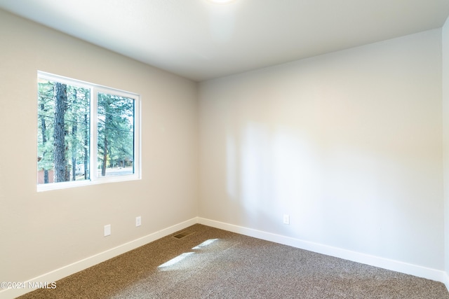 view of carpeted spare room