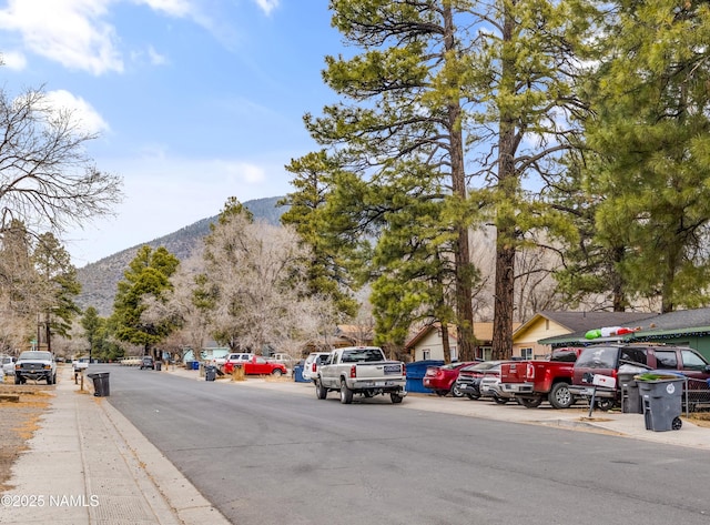 view of road with a mountain view