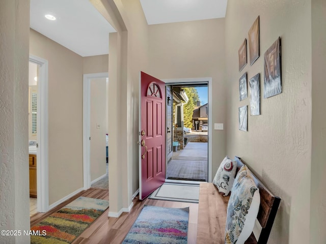 foyer featuring light hardwood / wood-style flooring