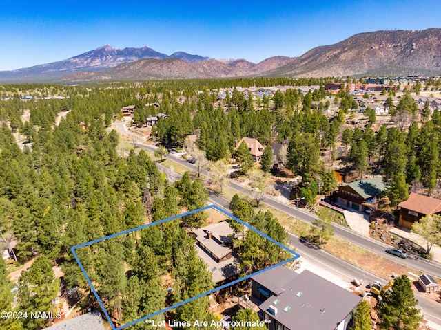 bird's eye view featuring a mountain view