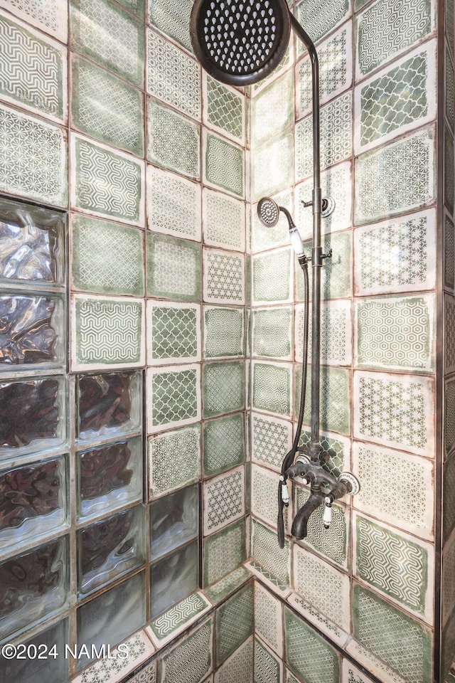 details with tiled shower