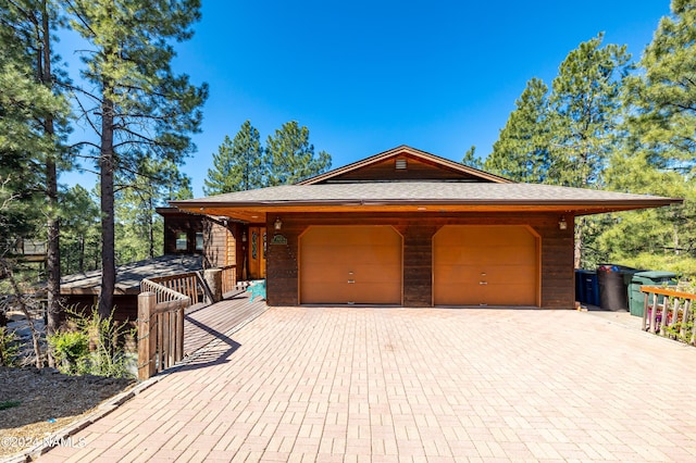 view of front of property featuring a garage