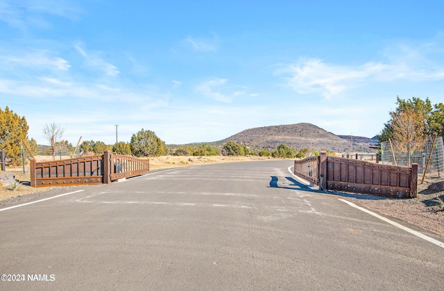 view of street featuring a mountain view