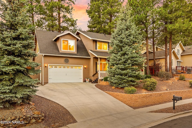 view of front facade featuring a garage